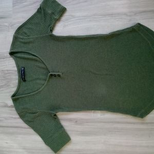 Abercrombie and Fitch XXS Olive Green Henley